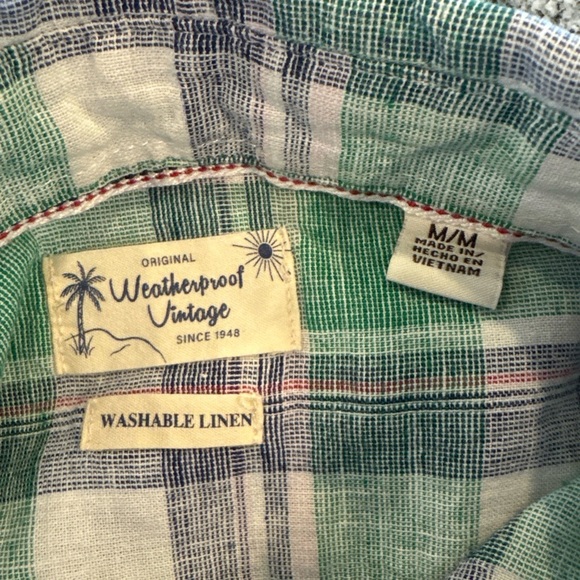 Weatherproof Vintage washable linen mens short sleeve shirt size medium - Picture 7 of 10